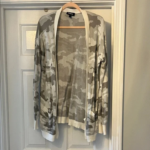 Camo Open Front Cardigan - Picture 1 of 5